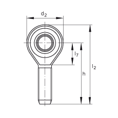 杆端轴承 GAKSR18-PS, 根据 DIN ISO 12 240-4 标准，特种钢材料，带右旋外螺纹，免维护