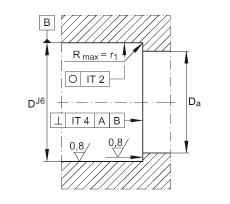 推力角接触球轴承 BSB035072-2RS-T, 单向，接触角 a = 60°，限制公差，两侧唇密封