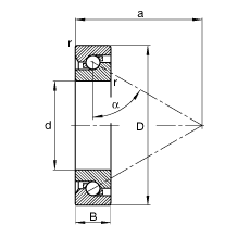 推力角接触球轴承 BSB055090-T, 单向，接触角 α = 60°，限制公差