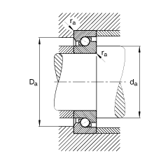 推力角接触球轴承 BSB100150-T, 单向，接触角 α = 60°，限制公差