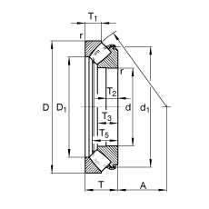 推力调心滚子轴承 29464-E, 根据 DIN 728/ISO 104 标准的主要尺寸，单向，可分离