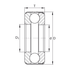 推力深沟球轴承 D17-A1, 单向，可分离，带固定装置，英制