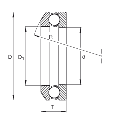 推力深沟球轴承 4132, 单向，可分离，带角度调节装置