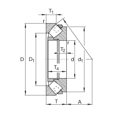 推力调心滚子轴承 293/500-E-MB, 根据 DIN 728/ISO 104 标准的主要尺寸，单向，可分离
