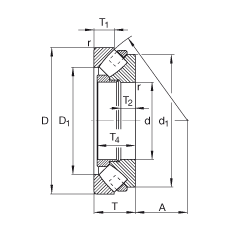 推力调心滚子轴承 29240-E1-MB, 根据 DIN 728/ISO 104 标准的主要尺寸，单向，可分离