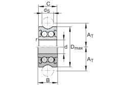 外径带修形的滚轮 LFR50/8-6-2Z, 定位滚轮，双列，两侧间隙密封