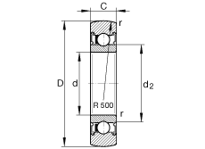 滚轮 LR605-2RSR, 双面密封