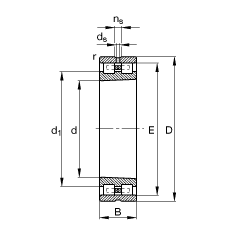 圆柱滚子轴承 NN3017-AS-K-M-SP, 根据 DIN 5412-4 标准的主要尺寸, 非定位轴承, 双列，带锥孔，锥度 1:12 ，可分离, 带保持架，减小的径向内部游隙，限制公差