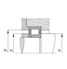 圆柱滚子轴承 NUP234-E-M1, 根据 DIN 5412-1 标准的主要尺寸, 定位轴承, 可分离, 带保持架