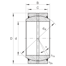 关节轴承 GE45-DO-2RS, 根据 DIN ISO 12 240-1 标准, 需维护，两侧唇密封