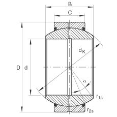 关节轴承 GE25-FO-2RS, 根据 DIN ISO 12 240-1 标准, 需维护，两侧唇密封