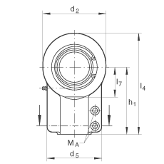 液压杆端轴承 GIHNRK90-LO, 根据 DIN ISO 12 240-4 标准，带右旋螺纹夹紧装置，需维护