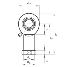 杆端轴承 GIL35-DO-2RS, 根据 DIN ISO 12 240-4 标准，带左旋内螺纹，需维护，两侧唇密封