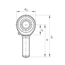 杆端轴承 GAKL25-PB, 根据 DIN ISO 12 240-4 标准，带左旋外螺纹，需维护