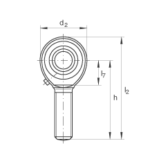 杆端轴承 GAKR12-PB, 根据 DIN ISO 12 240-4 标准，带右旋外螺纹，需维护