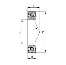 主轴轴承 HCS71919-E-T-P4S, 调节，成对或单元安装，接触角 α = 25°，两侧唇密封，非接触，限制公差