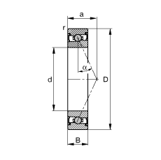 主轴轴承 HCS7004-E-T-P4S, 调节，成对或单元安装，接触角 α = 25°，两侧唇密封，非接触，限制公差