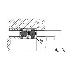 主轴轴承 HCB7022-C-T-P4S, 调节，成对或单元安装，接触角 α = 15°，陶瓷球，限制公差