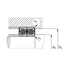 主轴轴承 HCB71900-C-2RSD-T-P4S, 调节，成对或单元安装，接触角 α = 15°，陶瓷球，两侧唇密封，非接触，限制公差