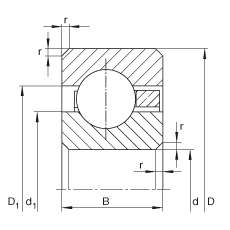 薄截面轴承 CSCF050, 深沟球轴承，类型C，运行温度 -54°C 到 +120°C