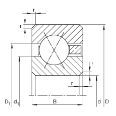 薄截面轴承 CSXB035, 四点接触球轴承，类型X，运行温度 -54°C 到 +120°C