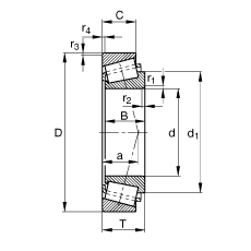 圆锥滚子轴承 K535-532-A, 英制尺寸，可分离，调节或成对