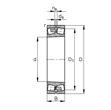 调心滚子轴承 24152-B-K30, 根据 DIN 635-2 标准的主要尺寸, 锥孔，锥度 1:30